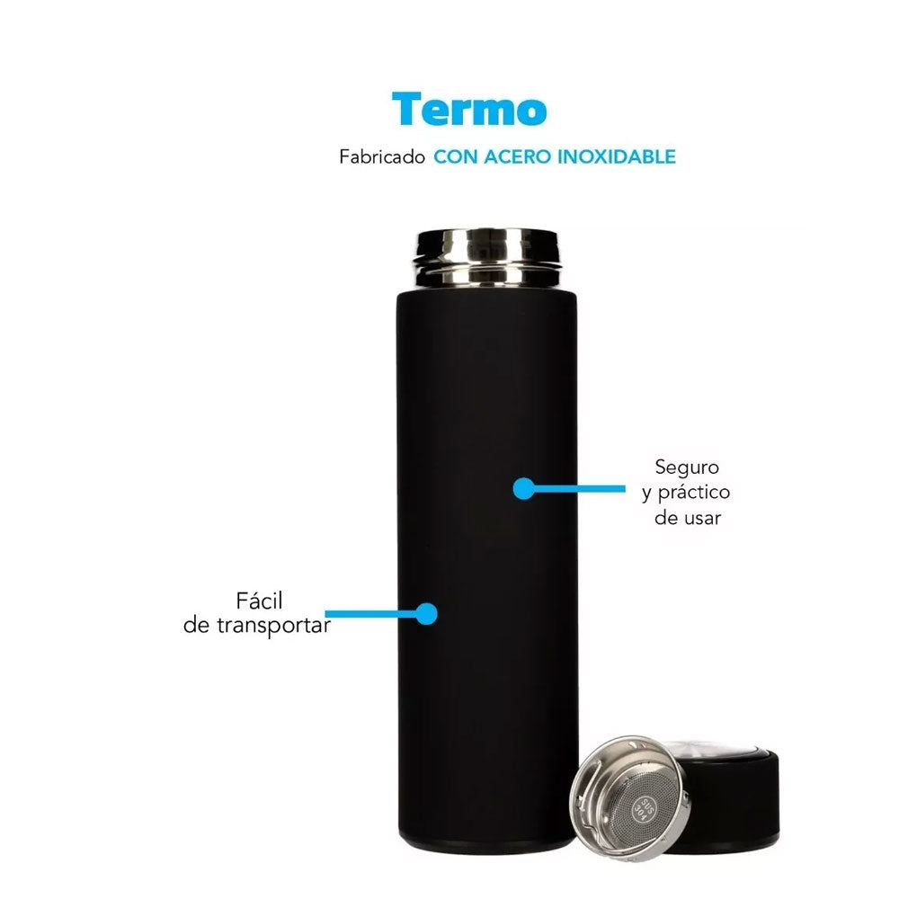 Termo Botella Acero Inoxidable 500ml – Vaso Térmico para Café, Té o Agua