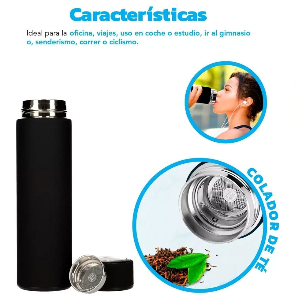 Termo Botella Acero Inoxidable 500ml – Vaso Térmico para Café, Té o Agua