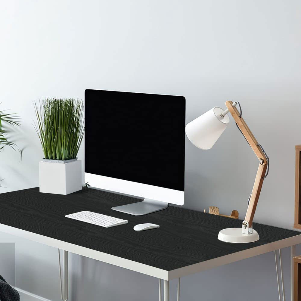 Papel Tapiz Adhesivo Madera Negro 10m x 45cm HY12