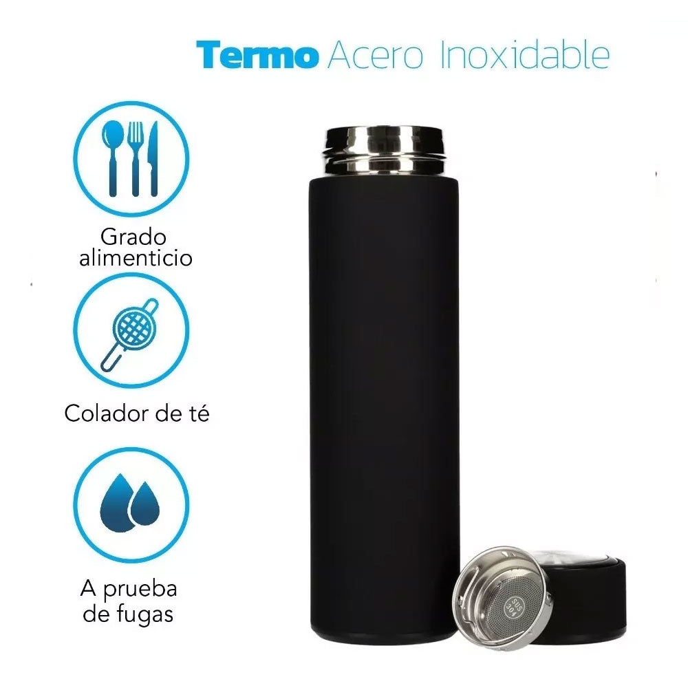 Termo Botella Acero Inoxidable 500ml – Vaso Térmico para Café, Té o Agua