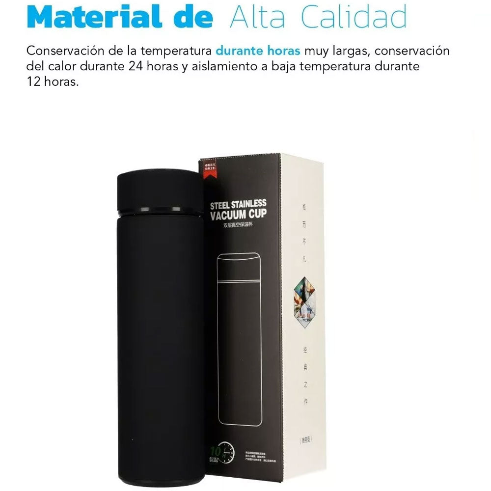 Termo Botella Acero Inoxidable 500ml – Vaso Térmico para Café, Té o Agua