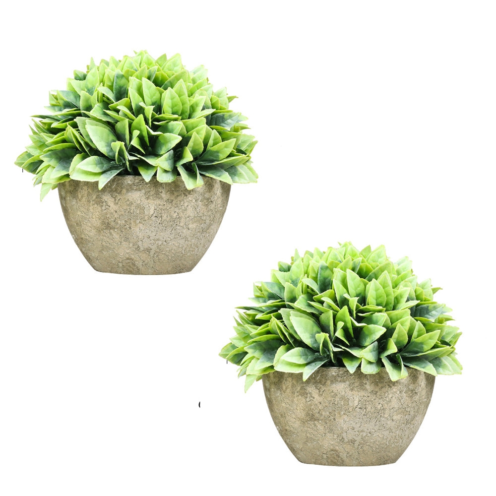 2 Plantas Artificiales Con Maceta Decoración Hogar Verde