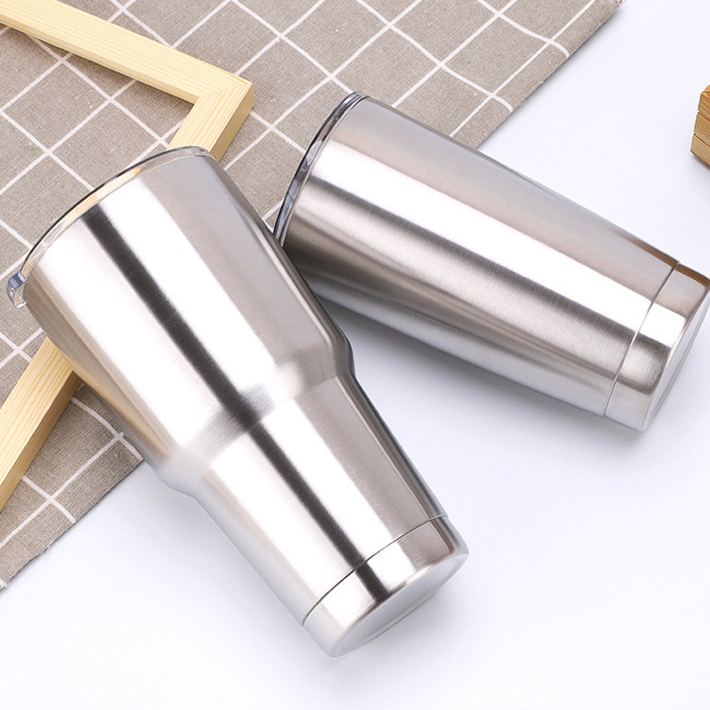 Termo Vaso de Acero Inoxidable 30oz Doble Pared Aislada al Vacío para Bebidas Frías y Calientes con Pajita y Popote Regalos Corporativo