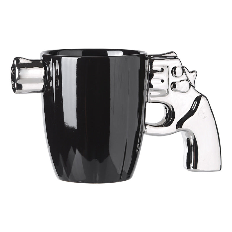 Taza De Cerámica De Café Para Hombre Forma Revolver Pistola 400ml
