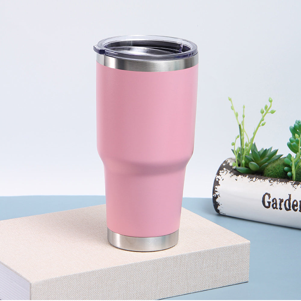 Termo Vaso de Acero Inoxidable 30oz Doble Pared Aislada al Vacío para Bebidas Frías y Calientes con Pajita y Popote Regalos Corporativo