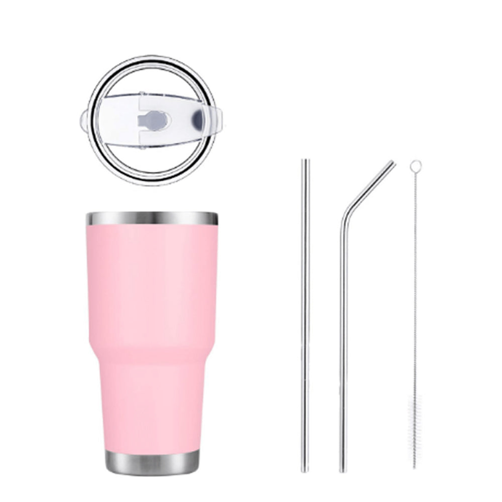 Termo Vaso de Acero Inoxidable 30oz Doble Pared Aislada al Vacío para Bebidas Frías y Calientes con Pajita y Popote Regalos Corporativo