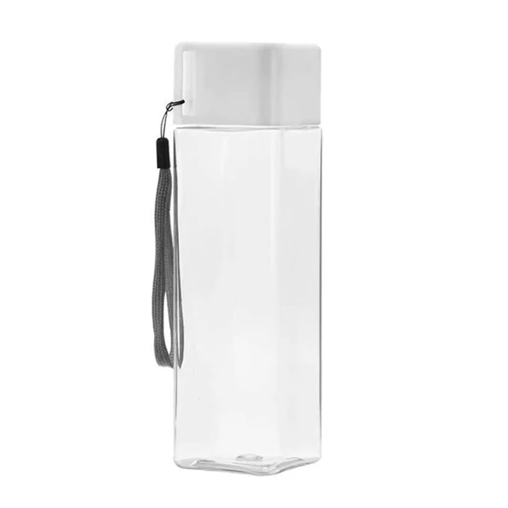 Vaso Botella Transparente de Plástico Tapa Cuadrada Creativa Portatil Deportiva y Creativa Regalos Corporativos