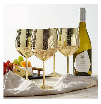 2 Copas Vino Tinto Champagne Champaña Acero Inox Elegantes 550ml Para Bar