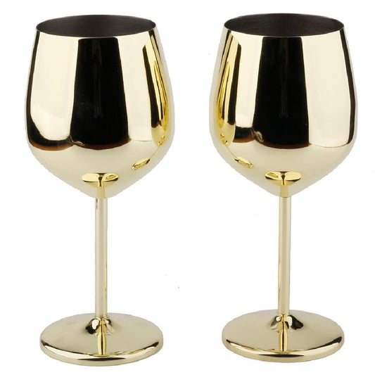 2 Copas Vino Tinto Champagne Champaña Acero Inox Elegantes 550ml Para Bar