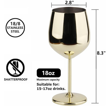 2 Copas Vino Tinto Champagne Champaña Acero Inox Elegantes 550ml Para Bar