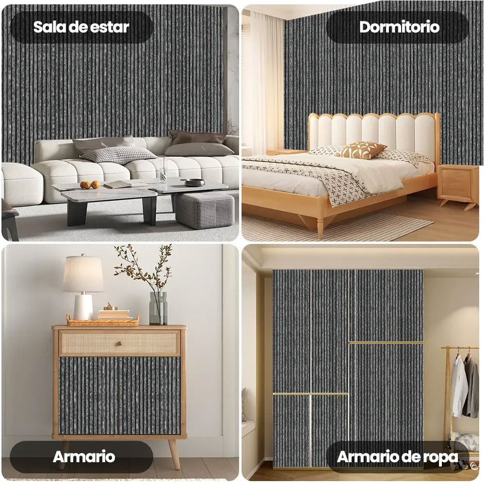 Papel Tapiz Negro y Gris Tipo Madera Autoadhesivo Impermeable y Lavable 45 cm x 10 m HY60