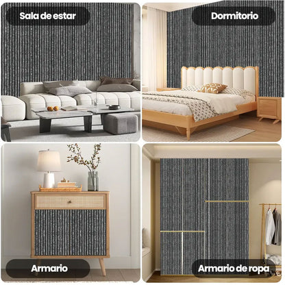 Papel Tapiz Negro y Gris Tipo Madera Autoadhesivo Impermeable y Lavable 45 cm x 10 m HY60