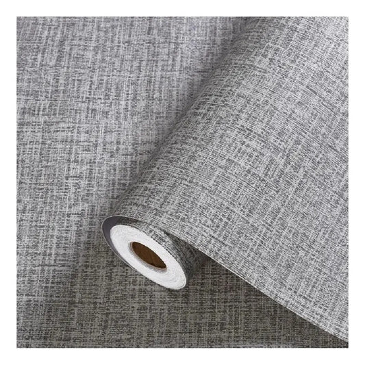 Papel Tapiz Gris Tela 3d Autoadherente Para Pared Moderna  HY14-1
