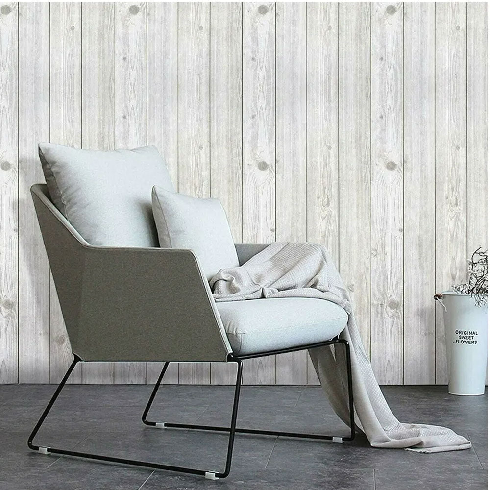 Papel Tapiz  Madera Gris Autoadherible Pared 45cm X 10m HY19