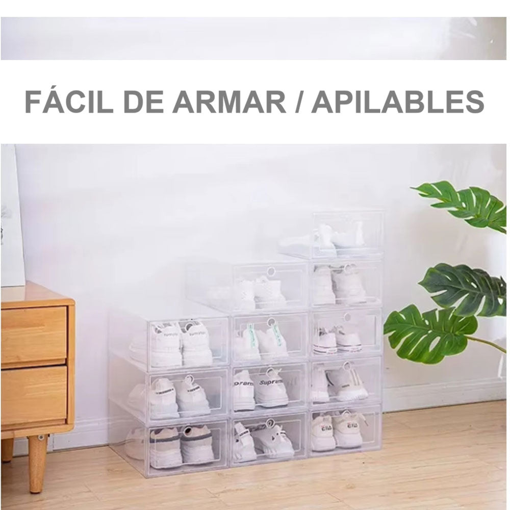 12pz Cajas Organizadoras De Zapatos Transparentes Economicas