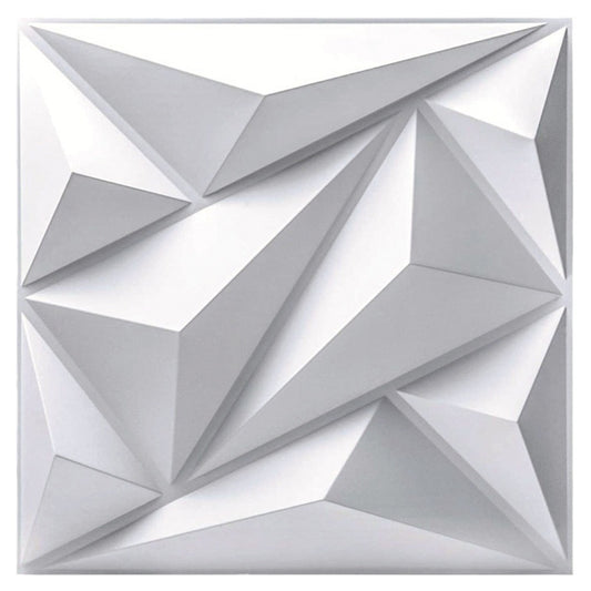 20Pzs Paneles Decorativos 3d para Pared Diagonal 50x50cm 5m2 Cubiertos, Panel De Pared 3d Impermeable, con Cinta de Doble Cara (Blanco Mate)