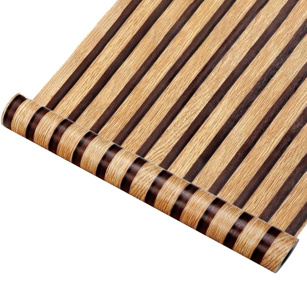 Papel Tapiz Madera Café y Beige Autoadhesivo Impermeable, Lavable, 45 cm x 10 m HY04