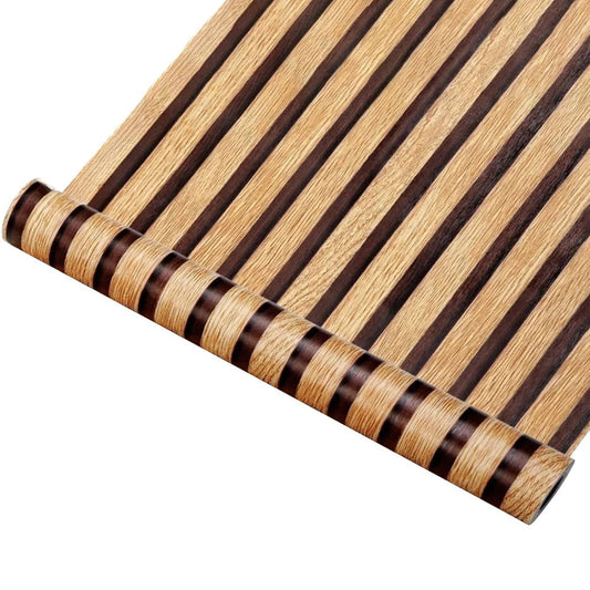 Papel Tapiz Madera Café y Beige Autoadhesivo Impermeable, Lavable, 45 cm x 10 m HY04