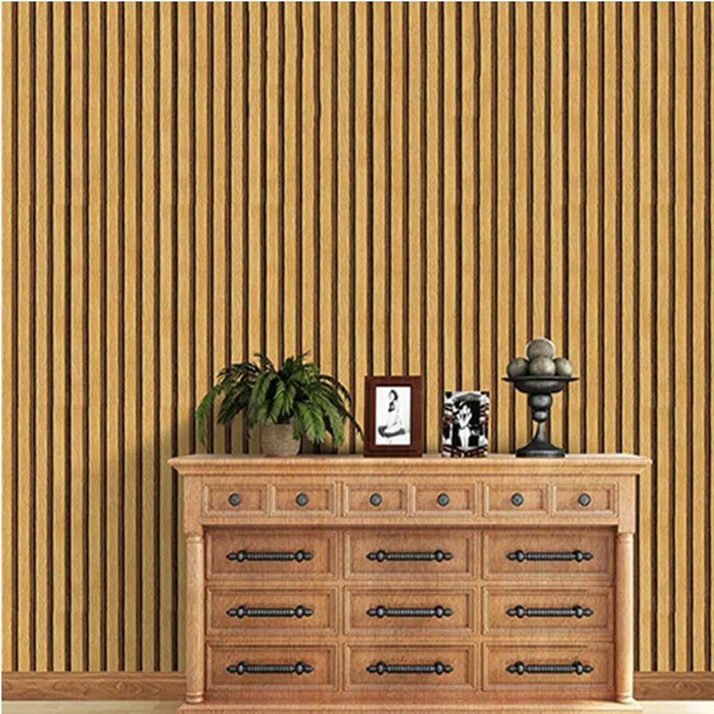 Papel Tapiz Madera Café y Beige Autoadhesivo Impermeable, Lavable, 45 cm x 10 m HY04