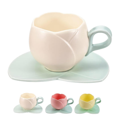 Taza de Cerámica Para Cafe En Forma de Tulipan Tulipans 300ml