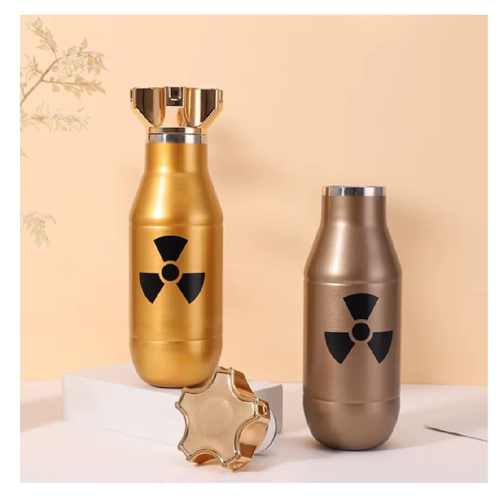 Termo Acero Inoxidable 500 Ml Tipo Bomba Con Aislamiento Al Vacío Conserva Frío 6 Horas Y Calor 4 Horas Termo Portátil Antifugas Para Agua Y Bebidas, Ideal Gym, Viaje Y Uso Diario