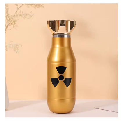 Termo Acero Inoxidable 500 Ml Tipo Bomba Con Aislamiento Al Vacío Conserva Frío 6 Horas Y Calor 4 Horas Termo Portátil Antifugas Para Agua Y Bebidas, Ideal Gym, Viaje Y Uso Diario