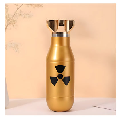 Termo Acero Inoxidable 500 Ml Tipo Bomba Con Aislamiento Al Vacío Conserva Frío 6 Horas Y Calor 4 Horas Termo Portátil Antifugas Para Agua Y Bebidas, Ideal Gym, Viaje Y Uso Diario
