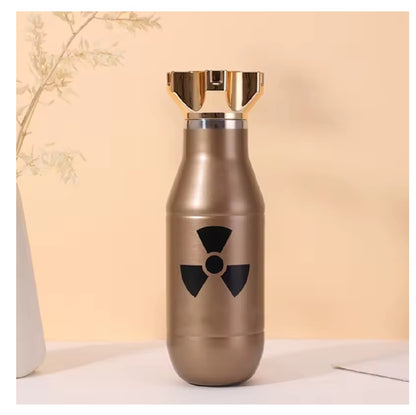 Termo Acero Inoxidable 500 Ml Tipo Bomba Con Aislamiento Al Vacío Conserva Frío 6 Horas Y Calor 4 Horas Termo Portátil Antifugas Para Agua Y Bebidas, Ideal Gym, Viaje Y Uso Diario