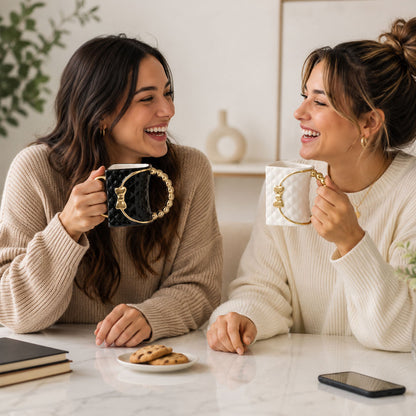 Taza en Forma de Bolso 360 ml de Cerámica | Taza para Mujer | Tazas de Café Originales | Regalo para Día de la Madre y Cumpleaños