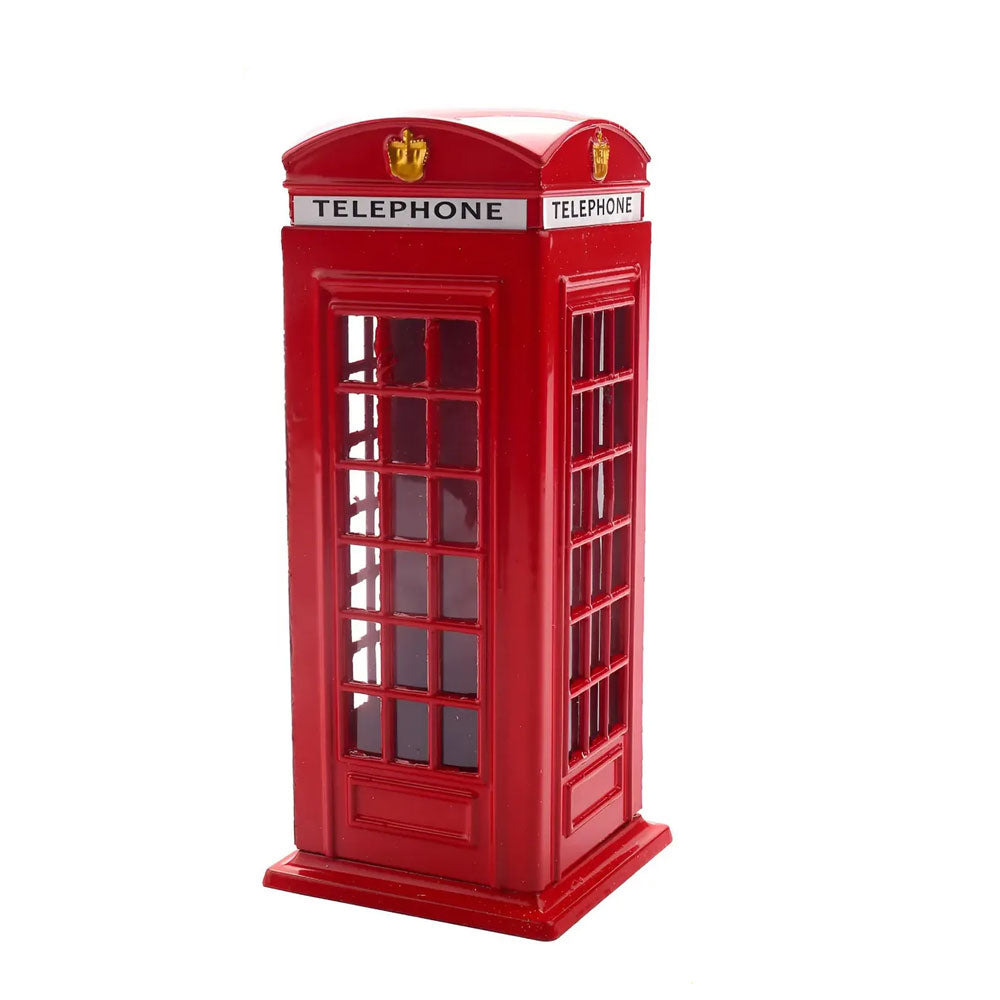Alcancía Metálica Cabina Telefónica de Londres Roja | Alcancía Decorativa para Ahorro | Regalo Original para Hombre, Mujer, Cumpleaños, Día del Padre, Día de la Madre, San Valentín | 7.5 x 7.5 x 18.5 cm