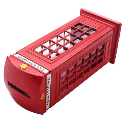 Alcancía Metálica Cabina Telefónica de Londres Roja | Alcancía Decorativa para Ahorro | Regalo Original para Hombre, Mujer, Cumpleaños, Día del Padre, Día de la Madre, San Valentín | 7.5 x 7.5 x 18.5 cm