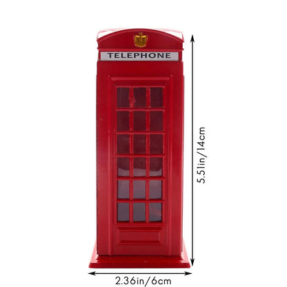 Alcancía Metálica Cabina Telefónica de Londres Roja | Alcancía Decorativa para Ahorro | Regalo Original para Hombre, Mujer, Cumpleaños, Día del Padre, Día de la Madre, San Valentín | 7.5 x 7.5 x 18.5 cm