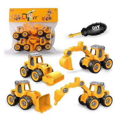 Set de 4 Camiones Truck Armables en Plástico para Niños - Juguete Educativo y Creativo con Accesorios