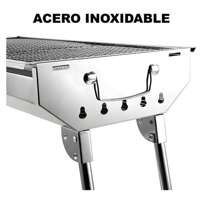 Asador Parrilla De Carbón Portátil Plegable Acero Inoxidable