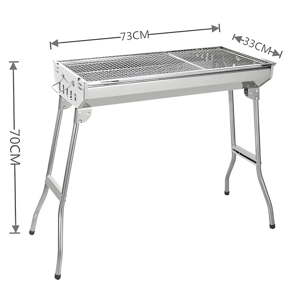 Asador Parrilla De Carbón Portátil Plegable Acero Inoxidable