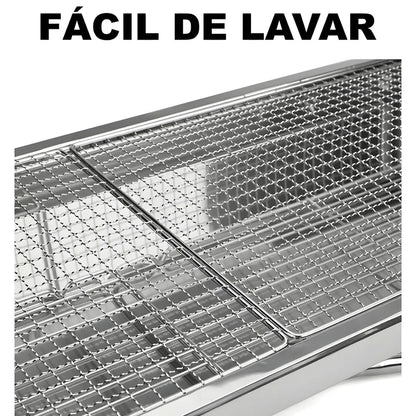 Asador Parrilla De Carbón Portátil Plegable Acero Inoxidable