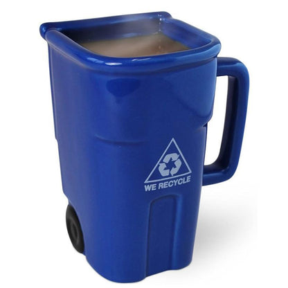 Taza de Céramica Bote Cubo Para Basura Reciclable Creativa con Cuchara en Forma de Pala