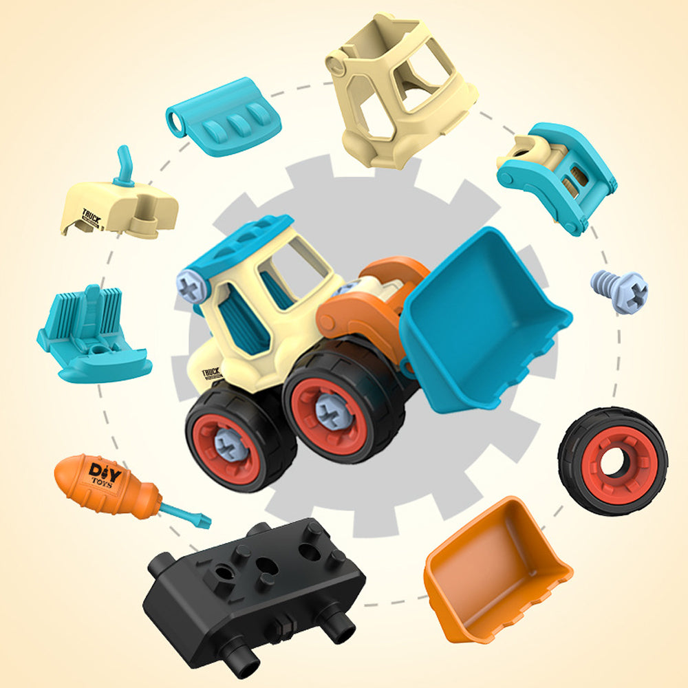 Set de 4 Camiones Truck Armables en Plástico para Niños - Juguete Educativo y Creativo con Accesorios