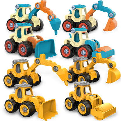 Set de 4 Camiones Truck Armables en Plástico para Niños - Juguete Educativo y Creativo con Accesorios