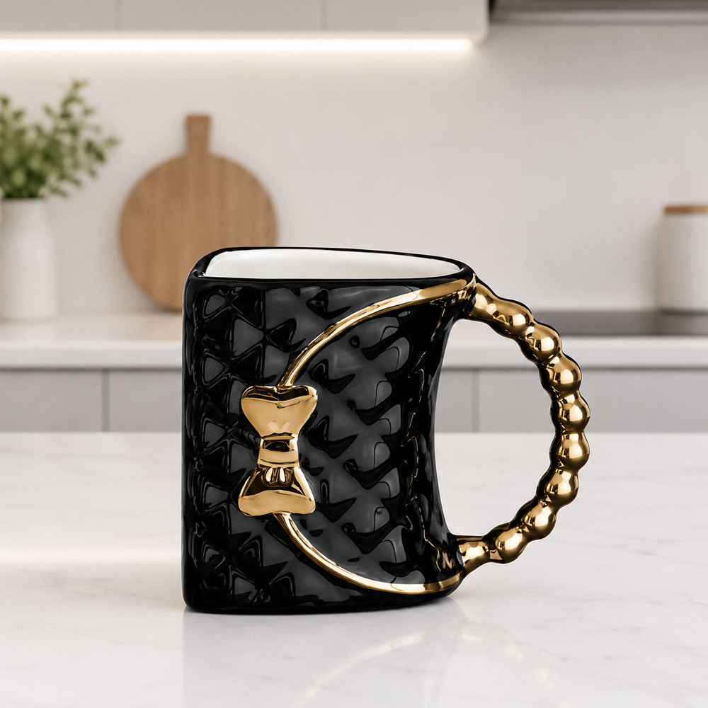 Taza en Forma de Bolso 360 ml de Cerámica | Taza para Mujer | Tazas de Café Originales | Regalo para Día de la Madre y Cumpleaños