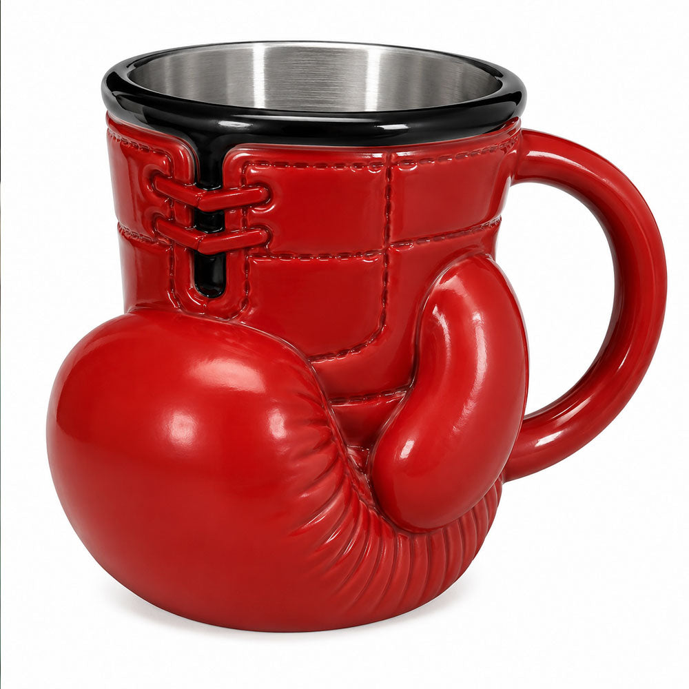 Taza Guante de Box Roja 3D | Taza de Acero Inoxidable para Café y Té | Regalo para Boxeadores, Gimnasio, Día del Padre y Cumpleaños