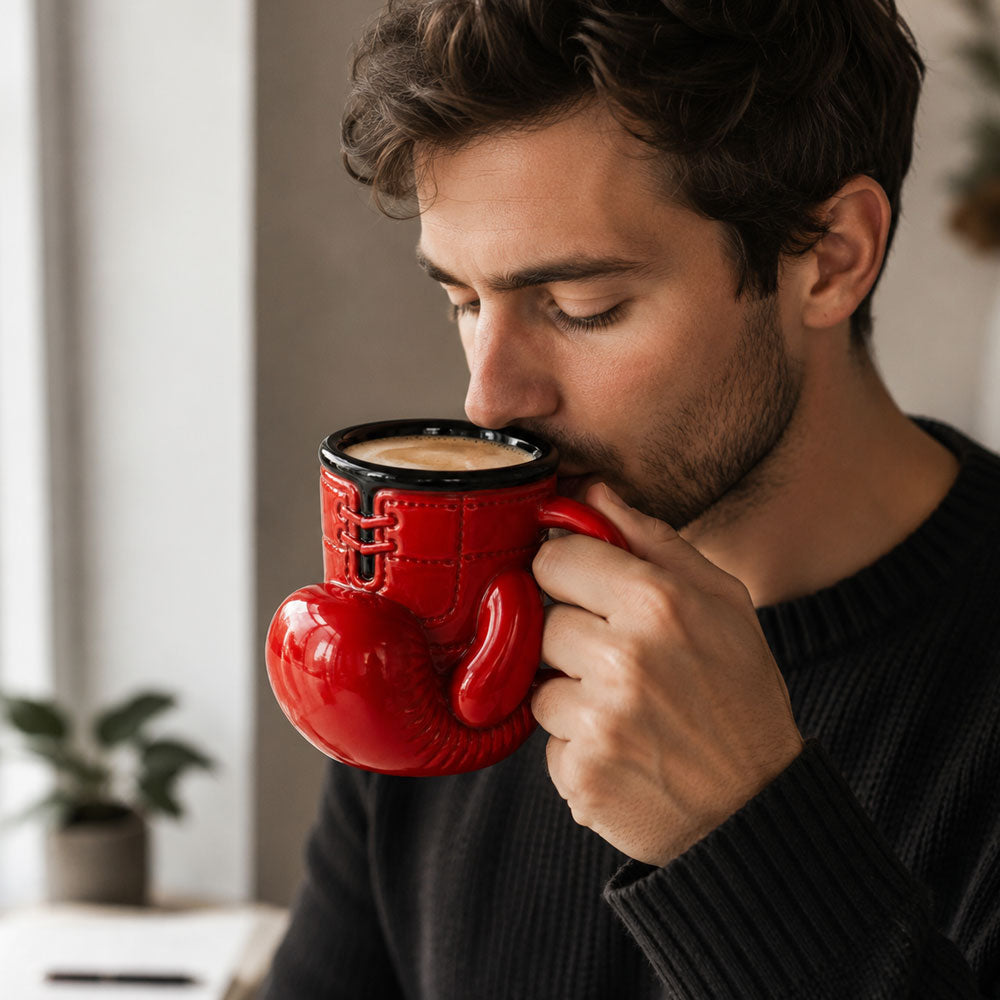 Taza Guante de Box Roja 3D | Taza de Acero Inoxidable para Café y Té | Regalo para Boxeadores, Gimnasio, Día del Padre y Cumpleaños