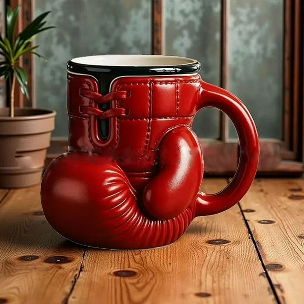 Taza Guante de Box Roja 3D | Taza de Acero Inoxidable para Café y Té | Regalo para Boxeadores, Gimnasio, Día del Padre y Cumpleaños