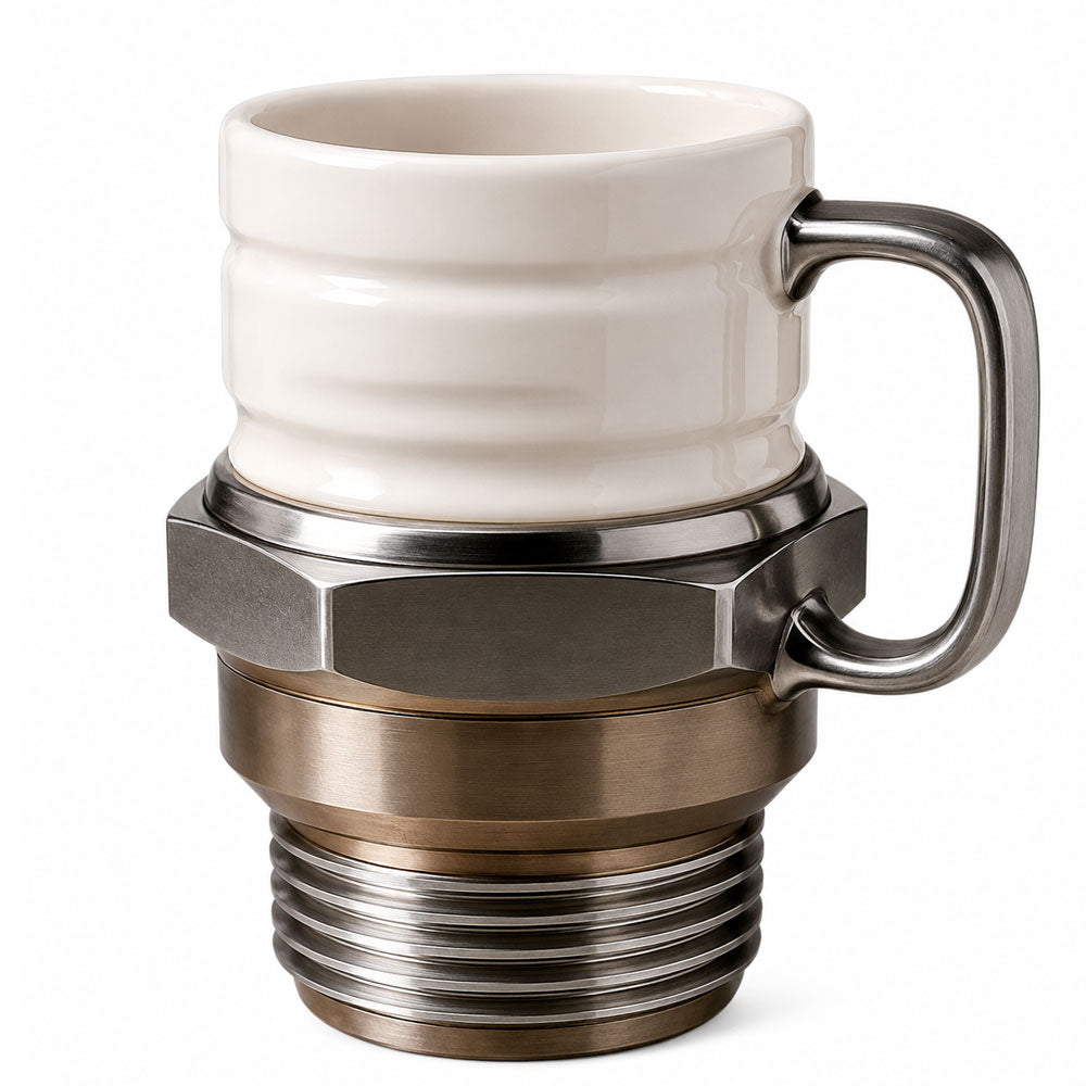 Taza de Cerámica 3D Tipo Bujía para Café 420 ml | Taza Grande para Café | Taza Original para Ingenieros, Mecánicos y Amantes de los Autos