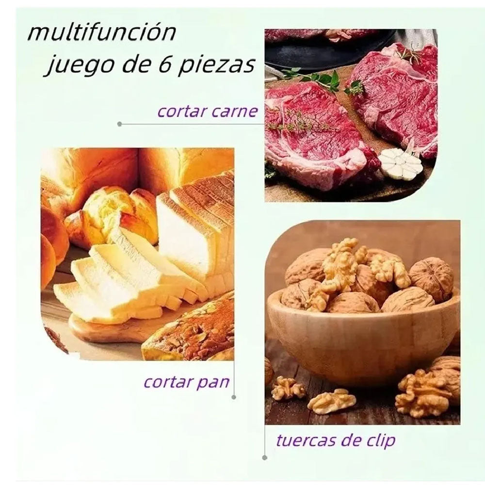 Juego De Cuchillos Profesionales Acero Inoxidable Multicolor En caja dura Para Regalo