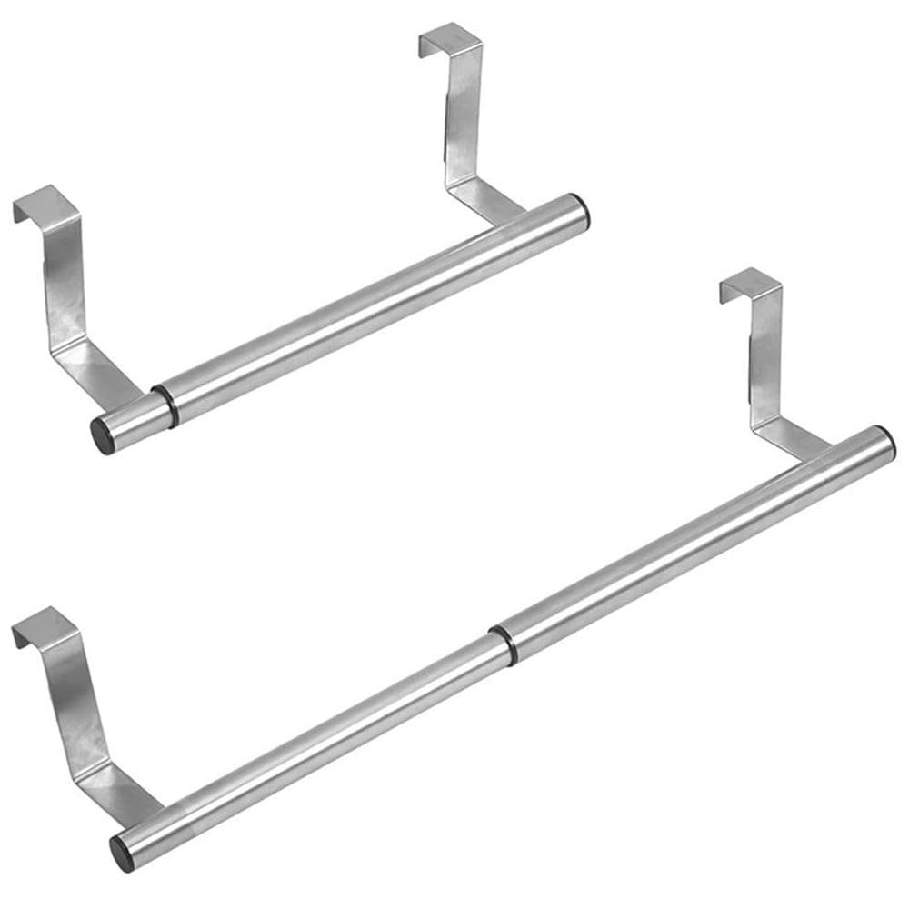 Toallero ajustable sobre la puerta de acero inoxidable para clóset de cocina, estante de toalla expandible universal para puerta de cocina y baño