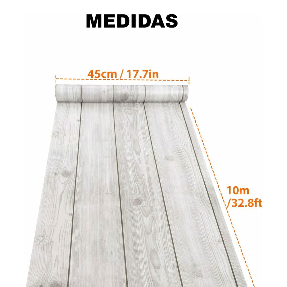 Papel Tapiz  Madera Gris Autoadherible Pared 45cm X 10m HY19