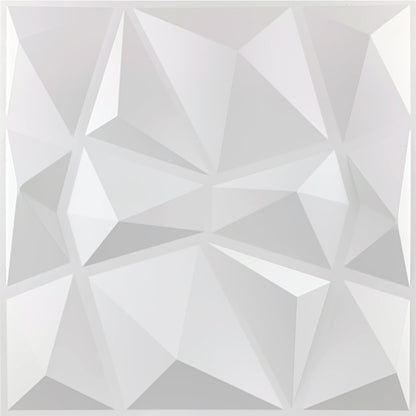 20Pzs Paneles Decorativos 3d para Pared 50x50cm 5m2 Cubiertos, Panel De Pared 3d Diamante Impermeable, con Cinta de Doble Cara (Blanco Mate)