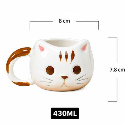 Taza Kawaii de Gato 3D de Cerámica para Café y Té | Taza con Forma de Gatito Original, Taza Cute Premium para Chocolate Caliente, Regalo para Amantes de los Gatos, Cat Lovers, Mujer y Cumpleaños