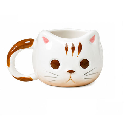 Taza Kawaii de Gato 3D de Cerámica para Café y Té | Taza con Forma de Gatito Original, Taza Cute Premium para Chocolate Caliente, Regalo para Amantes de los Gatos, Cat Lovers, Mujer y Cumpleaños